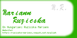 mariann ruzicska business card